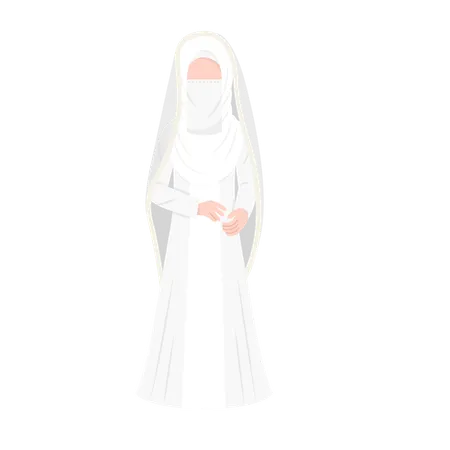 Muslim bride standing  Illustration