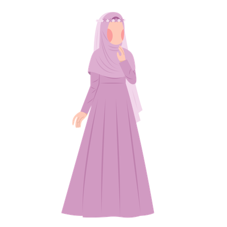 Muslim bride wearing hijab  Illustration