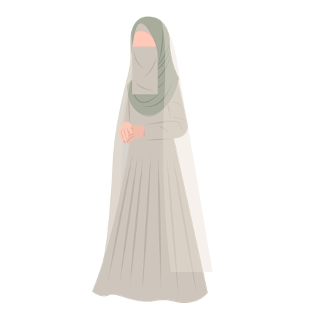 Muslim bride wearing niqab  Illustration