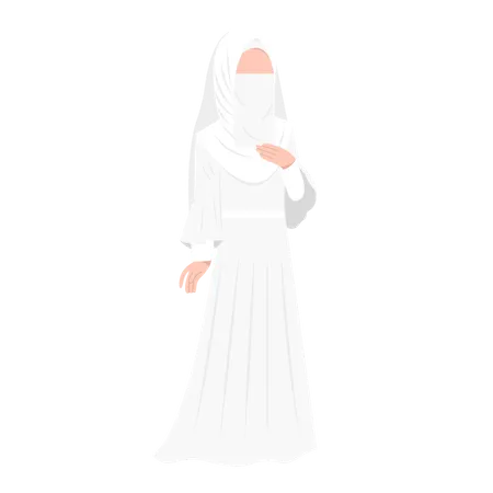 Muslim Bride Wearing Niqab  Illustration