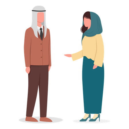 Muslim business people talking Illustration
