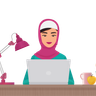 muslim businesswoman illustrations