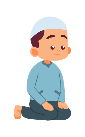 Muslim child doing namaz  Illustration