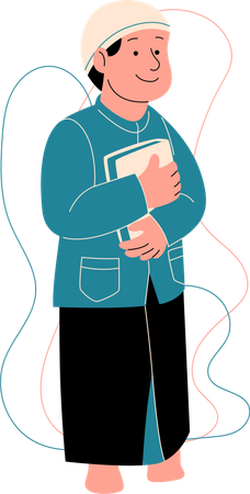 Muslim child wears a sarong  Illustration