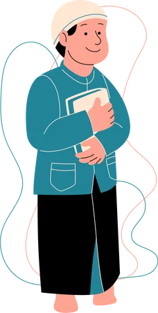 Muslim child wears a sarong  Illustration