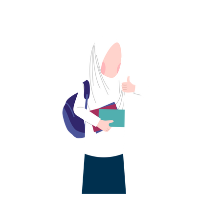 Muslim college girl Illustration
