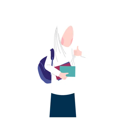 Muslim college girl Illustration