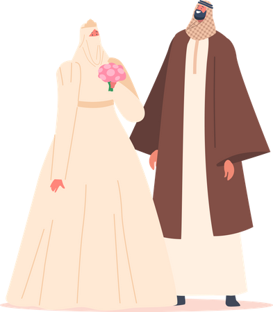 Muslim Couple  Illustration