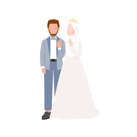 Muslim couple getting married  Illustration