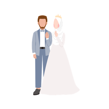 Muslim couple getting married  Illustration