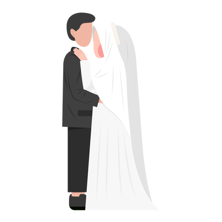 Best Muslim wedding couple giving couple pose Illustration download in ...