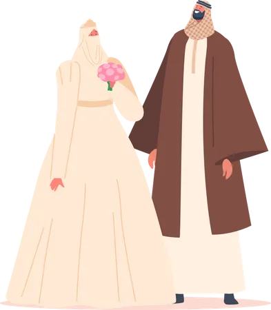 Muslim Couple  Illustration