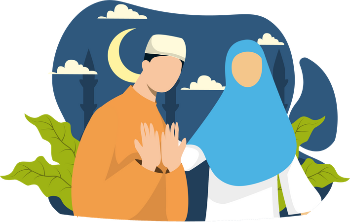 Muslim Couple  Illustration