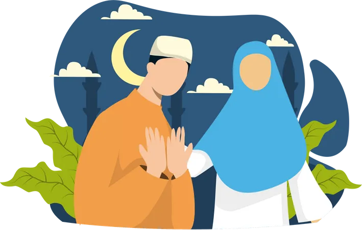 Muslim Couple  Illustration