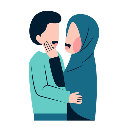 Muslim couple in love  Illustration