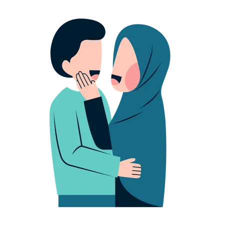 Muslim couple in love  Illustration