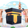 illustration for islamic hajj pilgrimage