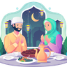 illustrations for muslim couple