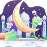 muslim couple illustration free download