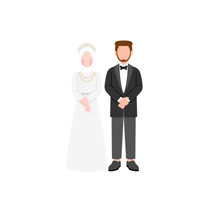 Muslim couple wedding  Illustration