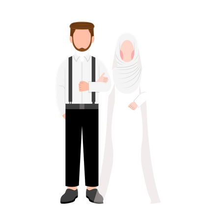 Muslim couple wedding  Illustration