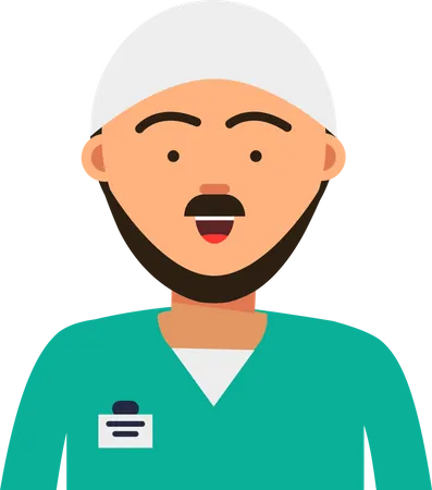 Arabic Doctors Avatars Dentist Nurses Healthcare Profession Illustration