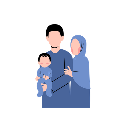 Muslim family Illustration