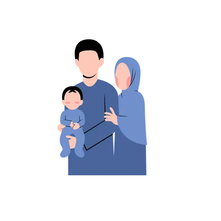 Muslim Family Illustration Illustration