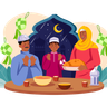 eid dinner illustrations free