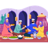 eid dinner illustration svg