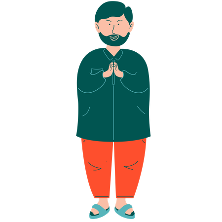 Muslim Father greeting  Illustration