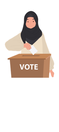 Muslim female casting ballot for civic engagement  Illustration