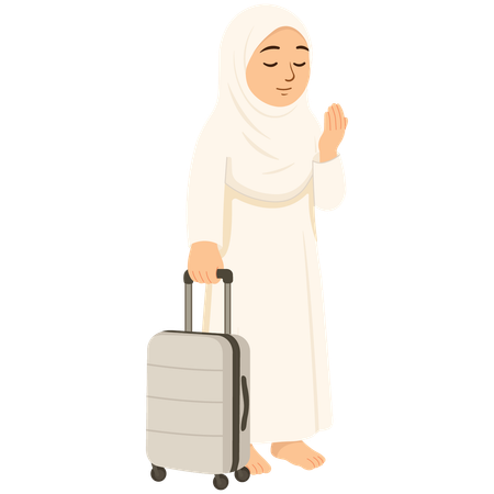Muslim Female Hajj Who Wants To Go On Hajj  Illustration