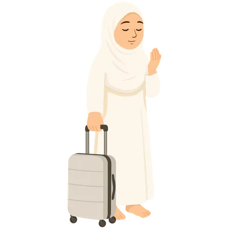 Muslim Female Hajj Who Wants To Go On Hajj  Illustration