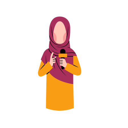 Muslim female reporter  Illustration