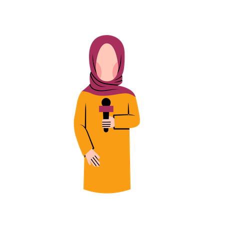 Muslim female reporter  Illustration