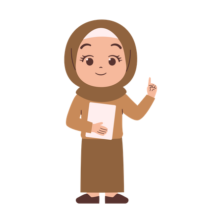 Muslim Female Teacher Illustration