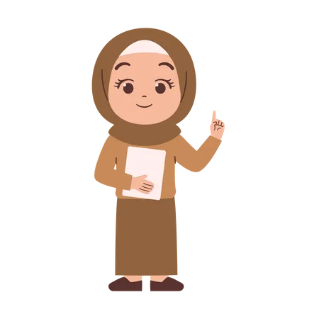 Muslim Female Teacher Illustration