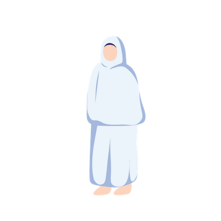 Muslim female wear ihram Illustration