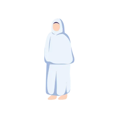 Muslim female wear ihram Illustration