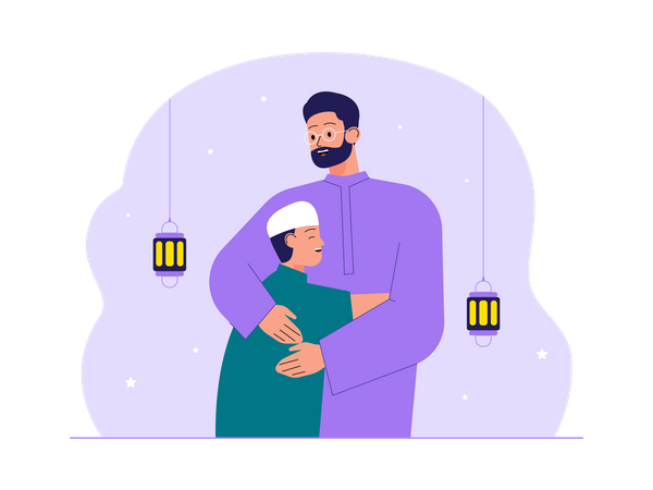 Muslim forgive each other in ramadan  Illustration