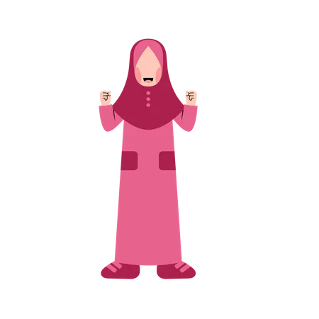 Muslim girl celebrating  Illustration