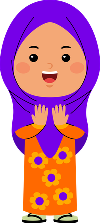 Muslim girl doing Islamic prayer  Illustration