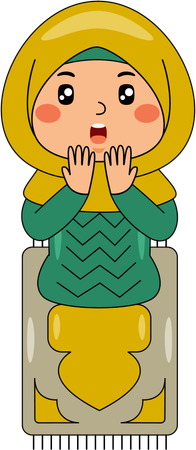 Muslim girl doing prayer  Illustration