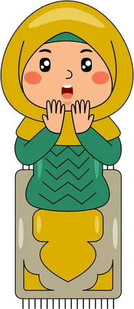 Muslim girl doing prayer  Illustration