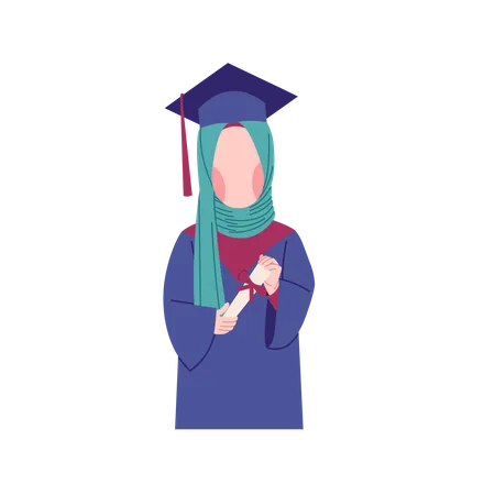 Muslim girl got graduated  Illustration