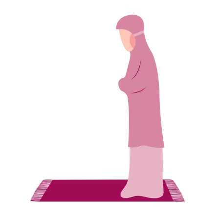 Muslim girl Praying Illustration
