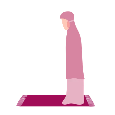 Muslim girl Praying Illustration