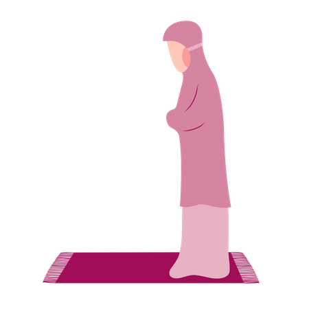 Muslim girl Praying  Illustration