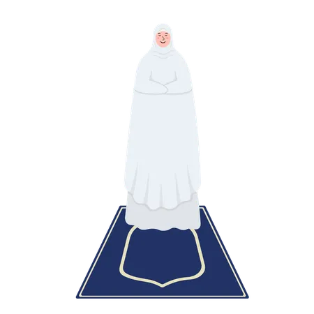 Muslim girl praying  Illustration